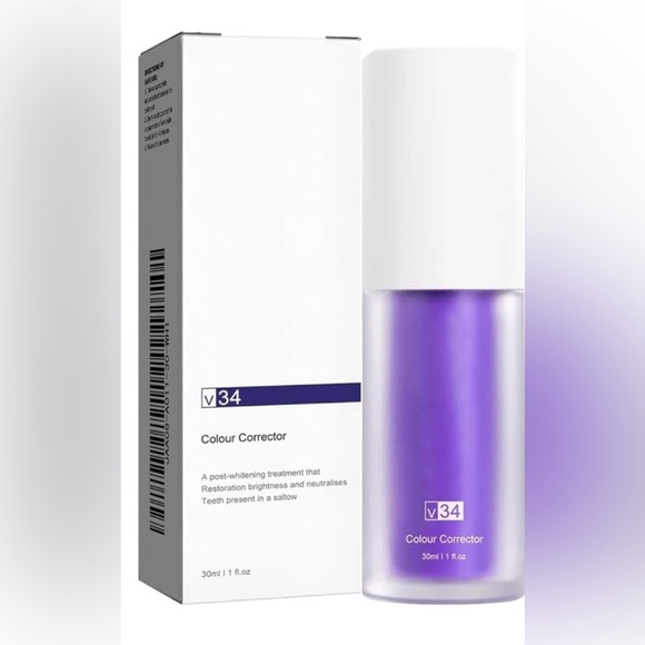 🎈V34 Purple Color Corrector Toothpaste, Whitening Toothpaste, New, Sealed - Picture 1 of 12